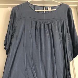 Muted Blue 3/4 bellsleeve top